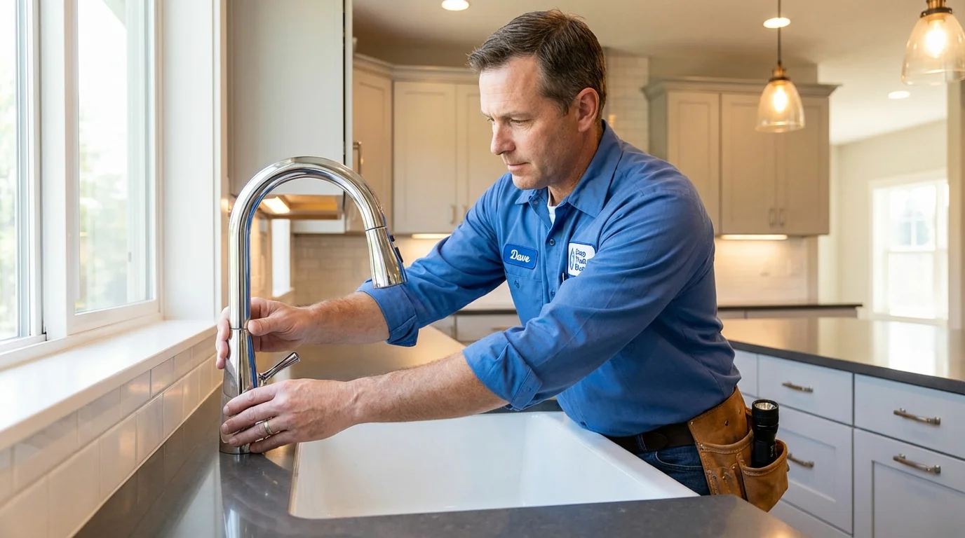 Kitchen faucet installation by Johns Plumbing LLC in Cornish